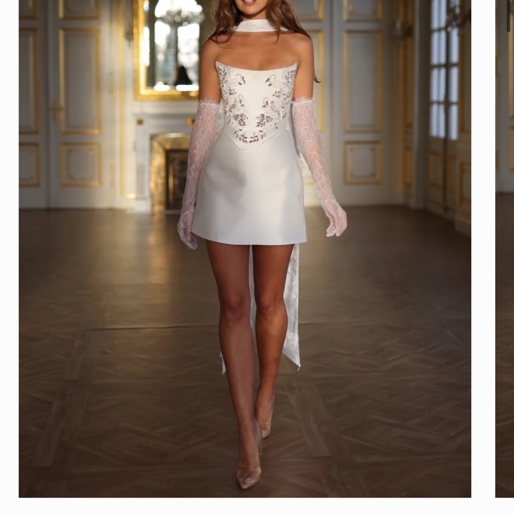 White Halter Babydoll Mini Dress